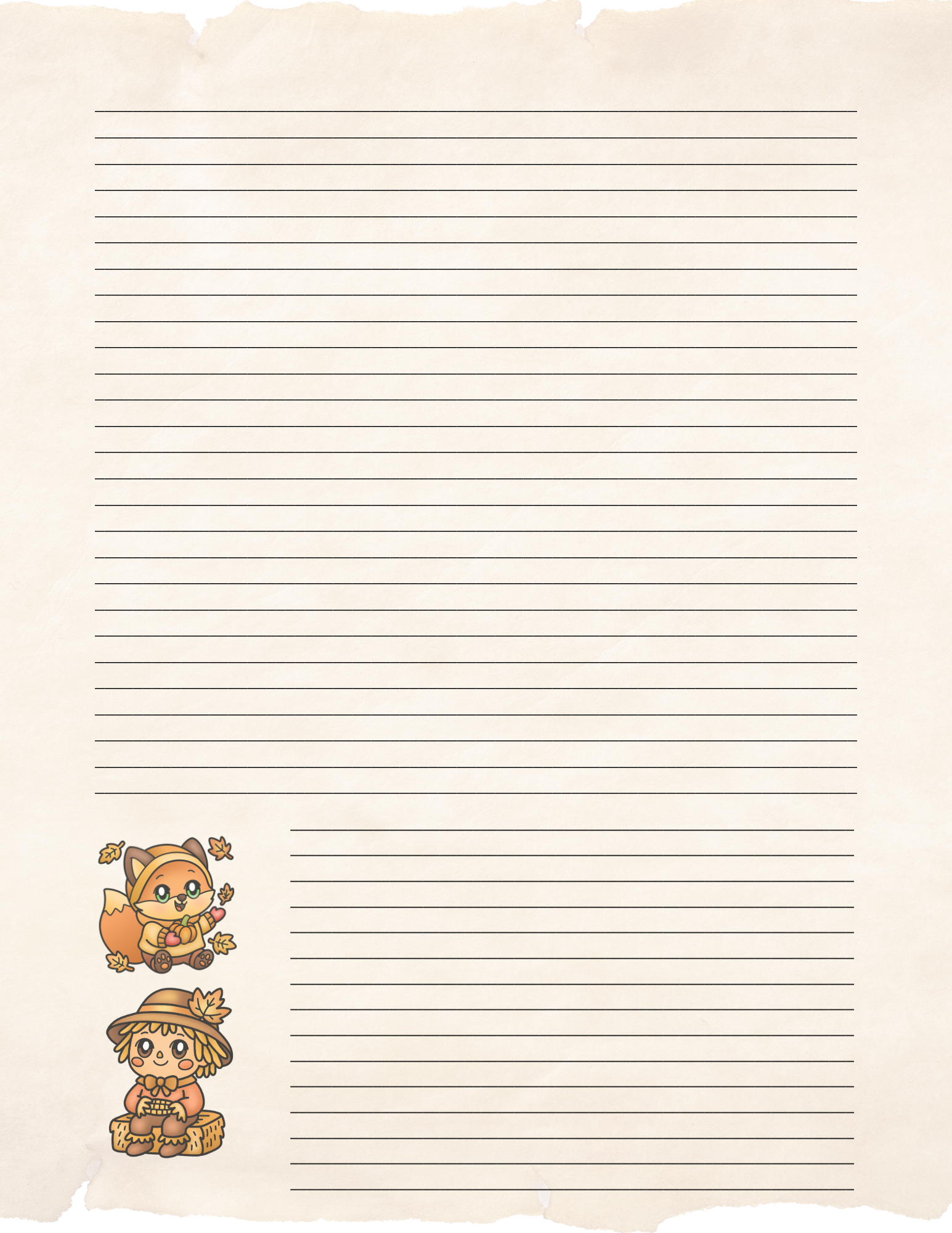 Thanksgiving Lined Paper