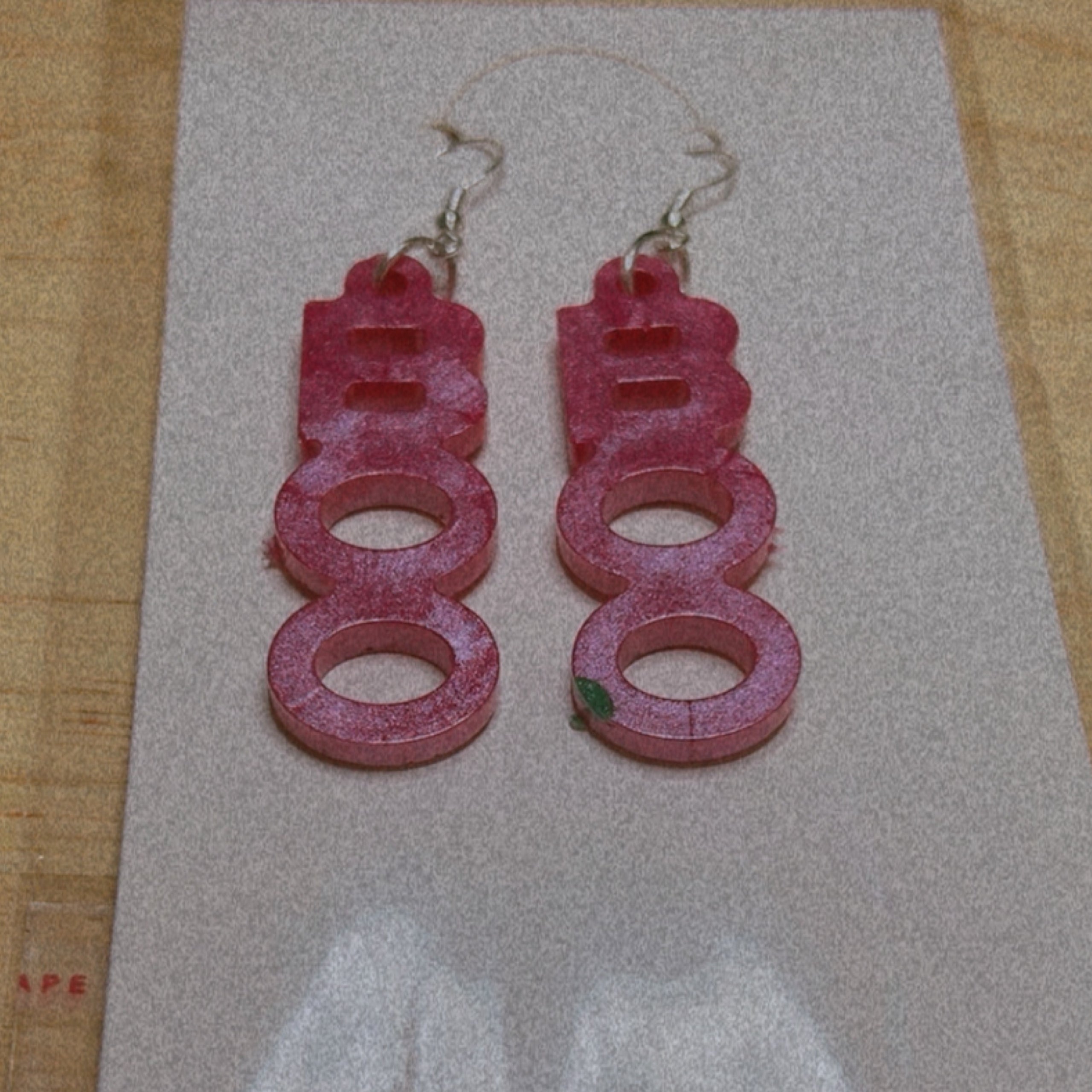 Handmade Resin “BOO” Earrings