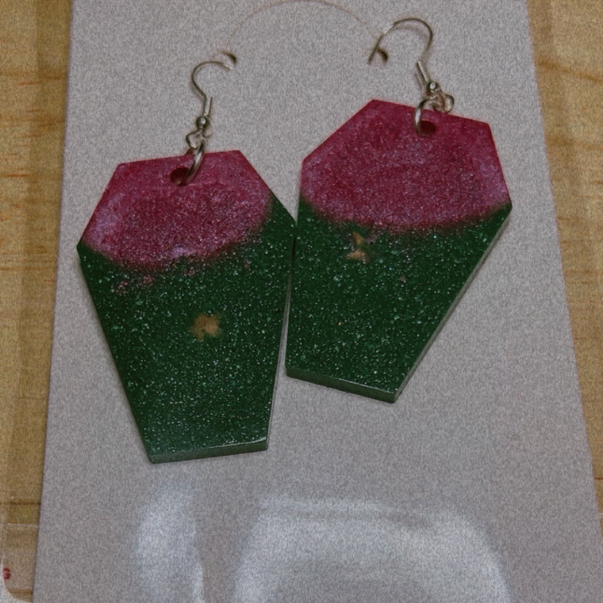 Handmade Resin Coffin Earrings