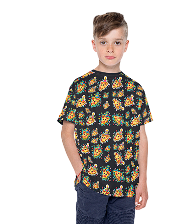 Kids Pizza Pattern Sports Jersey – All-Over Print 