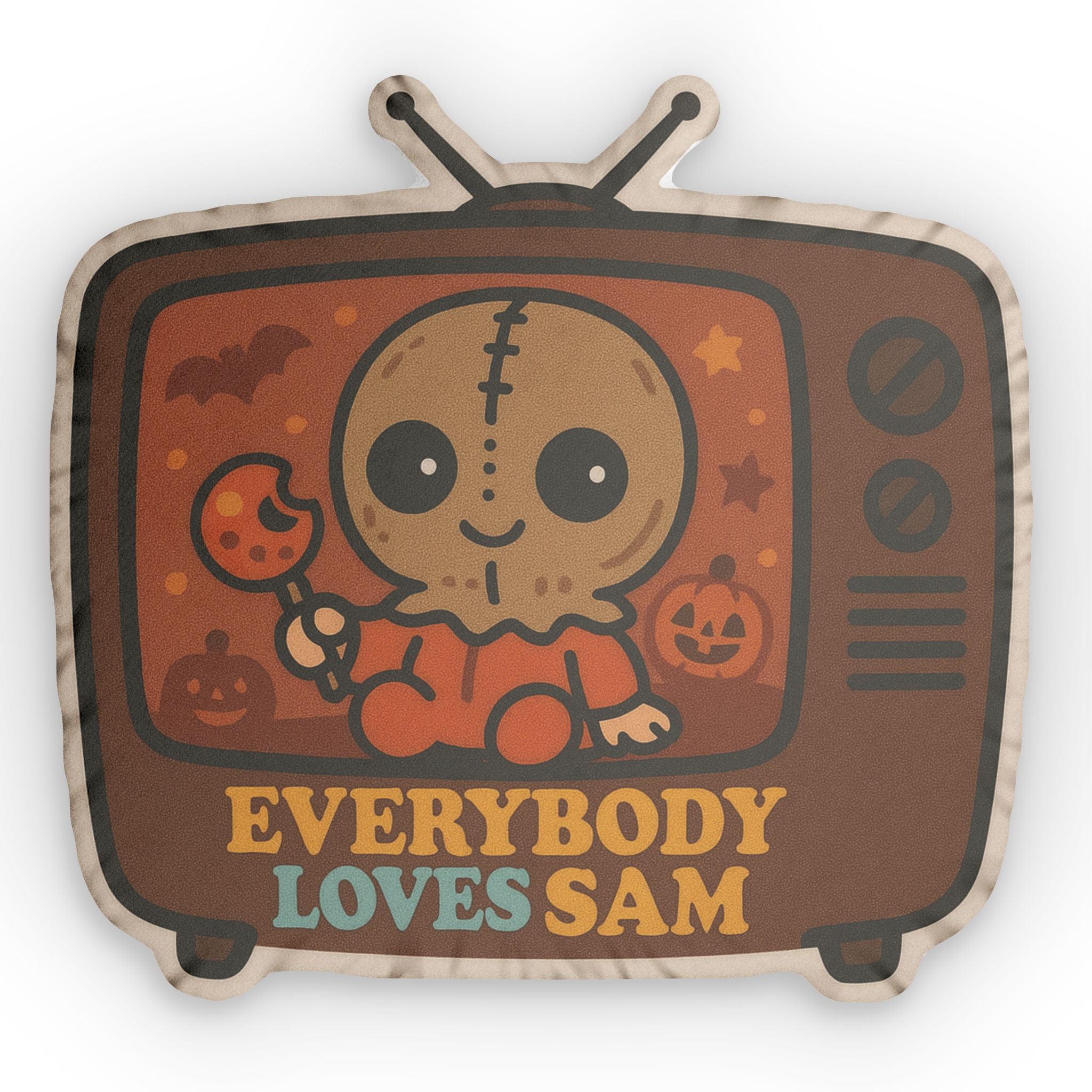 Custom Shaped Pillow - Everybody Loves Sam, Halloween Decor, Gift for Horror Fans, Cozy Home Accent, Unique Throw Pillow