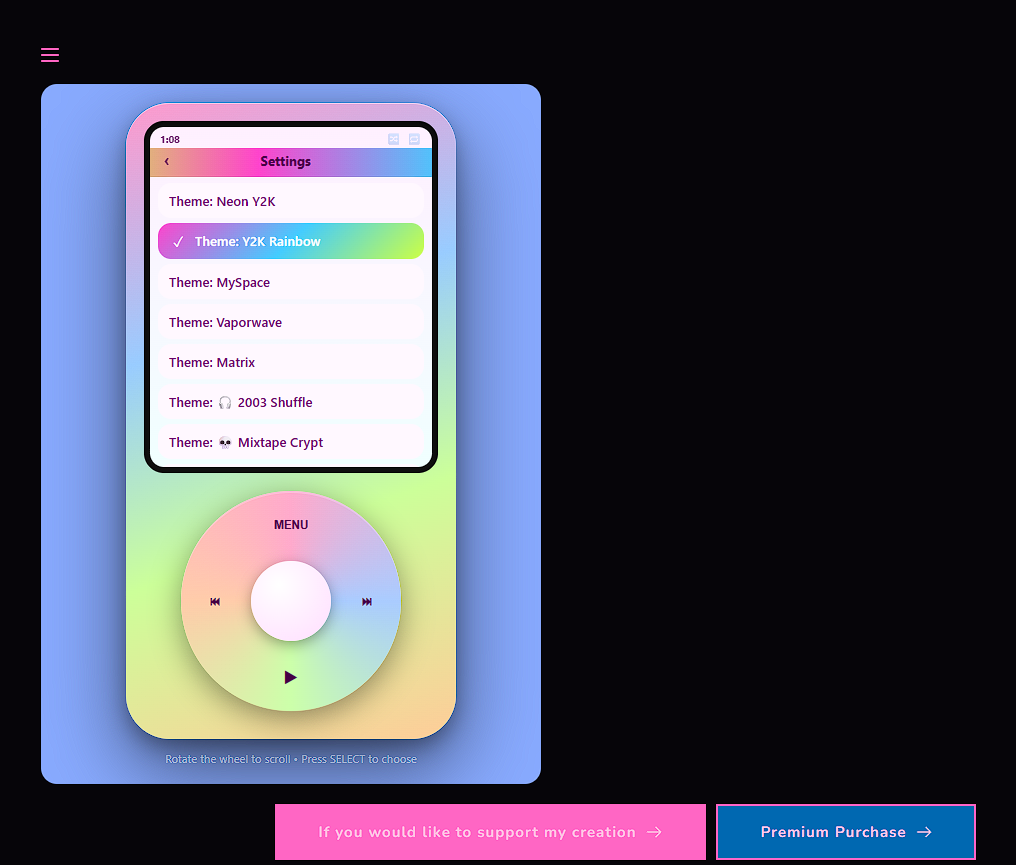 Theme settings