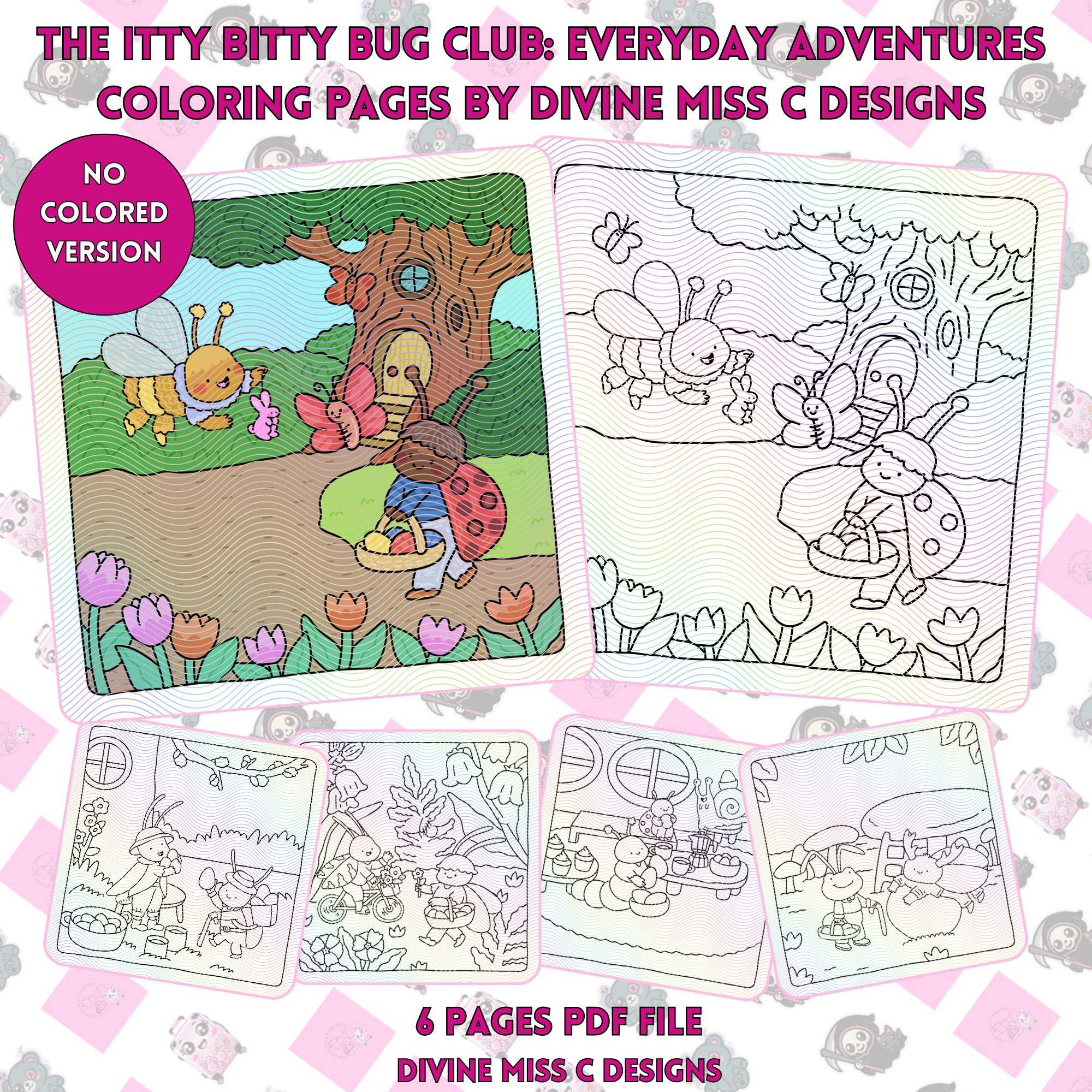 The Itty Bitty Bug Club: Everyday Adventures Coloring Pages by Divine Miss C Designs