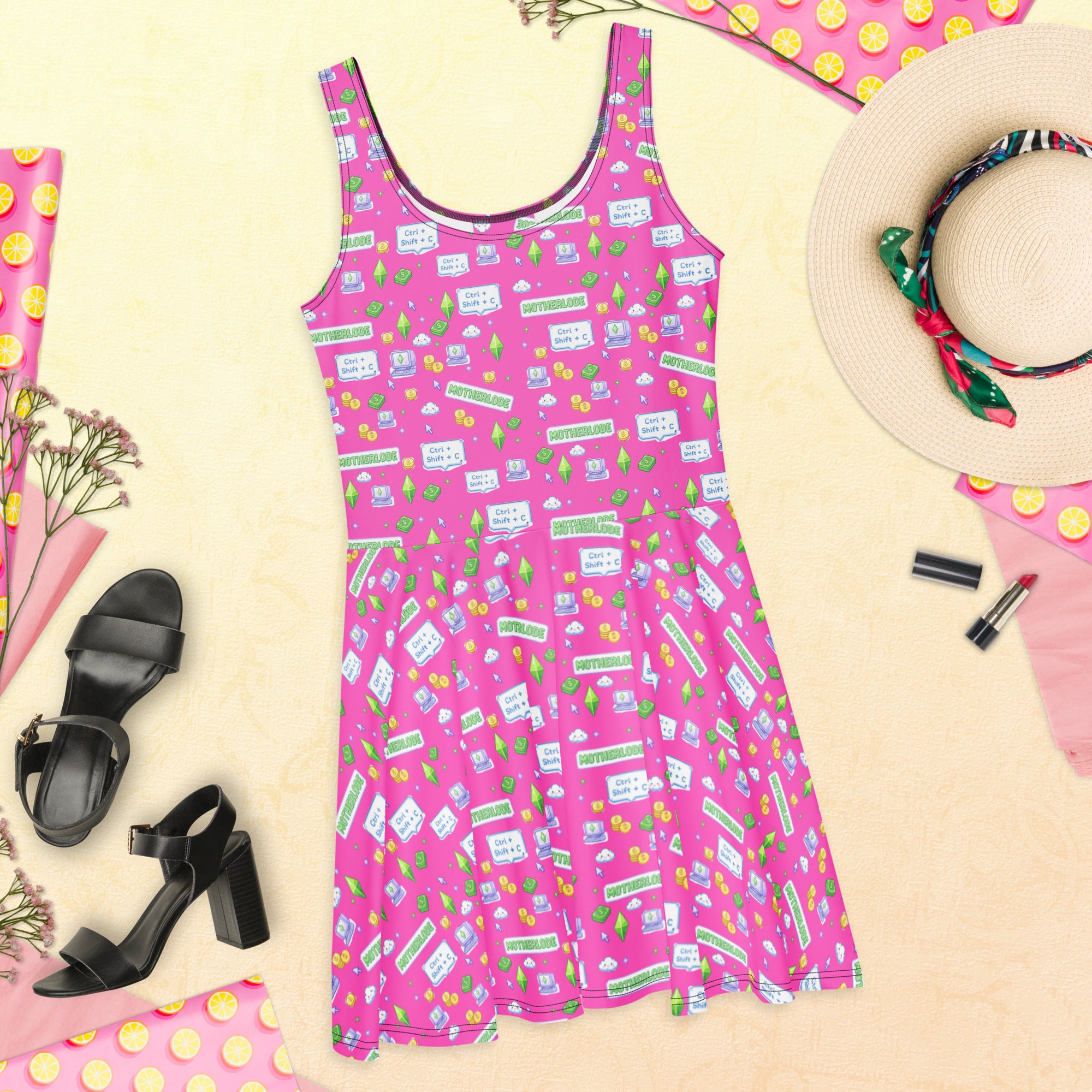 Cute Retro Gaming Pattern, All-Over Print Women’s Fit pink