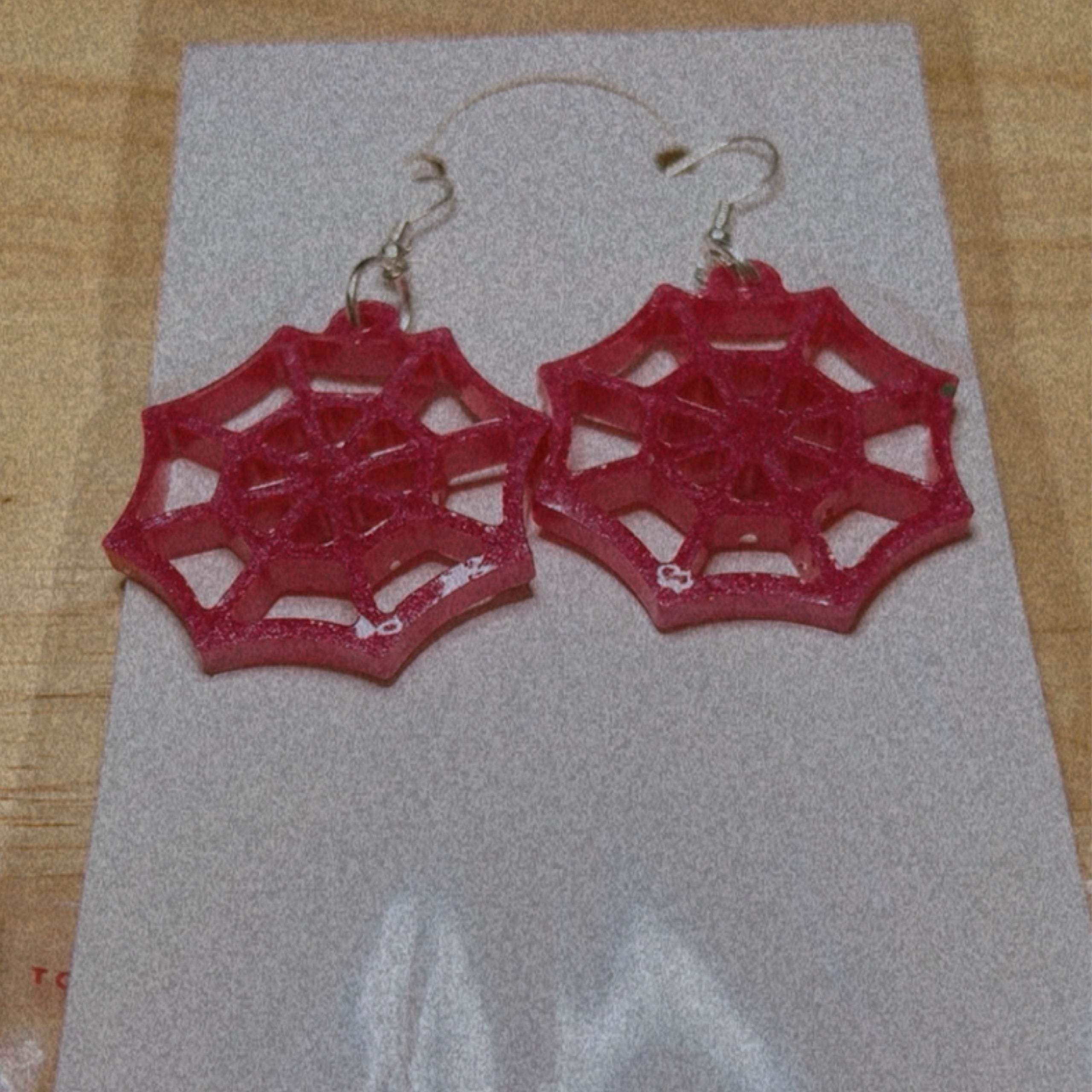🕸 Handmade Resin Spiderweb Earrings