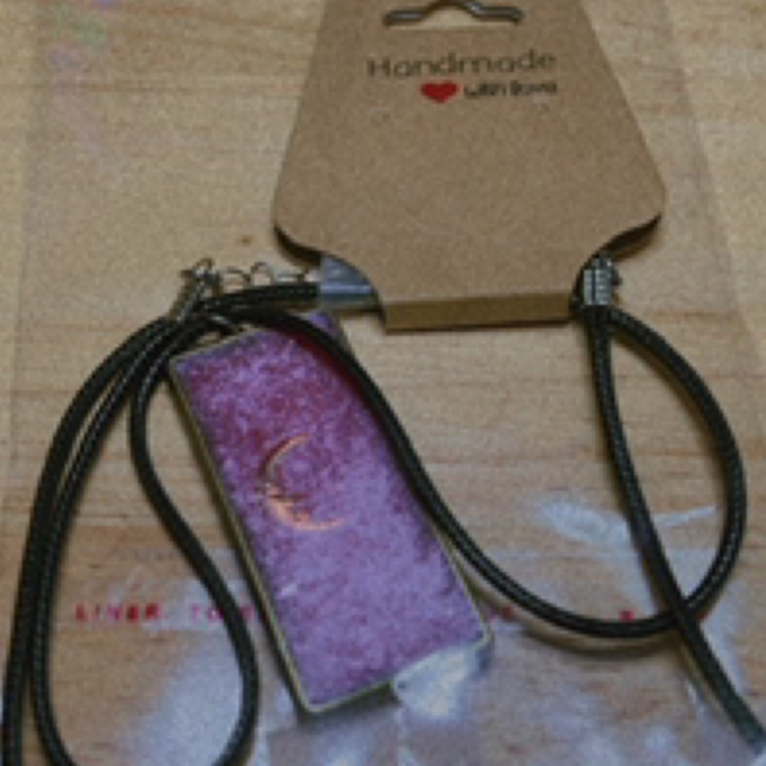 Handmade Resin Rectangle Pendant Necklace