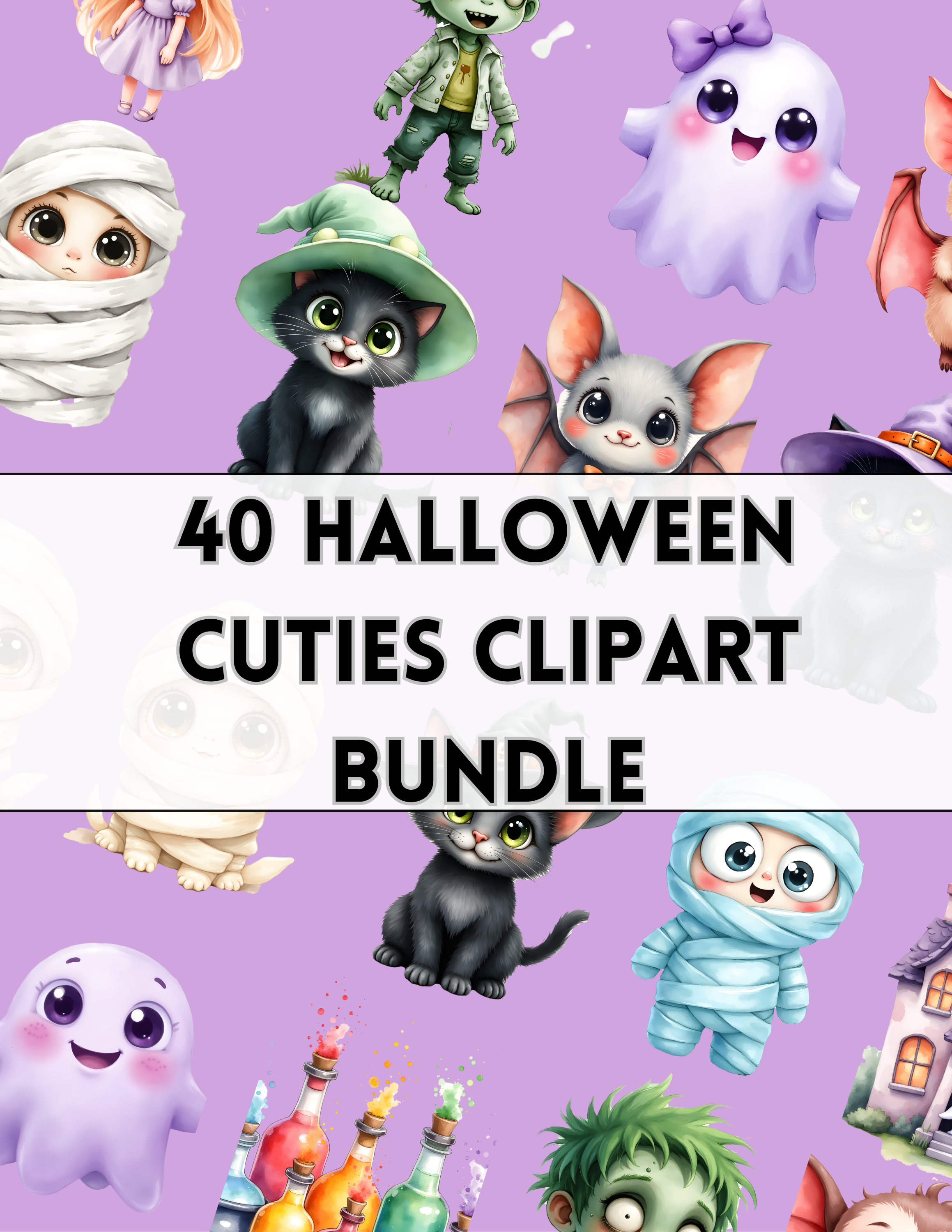 Skull Cuties (Clipart Bundle) 40 image files!