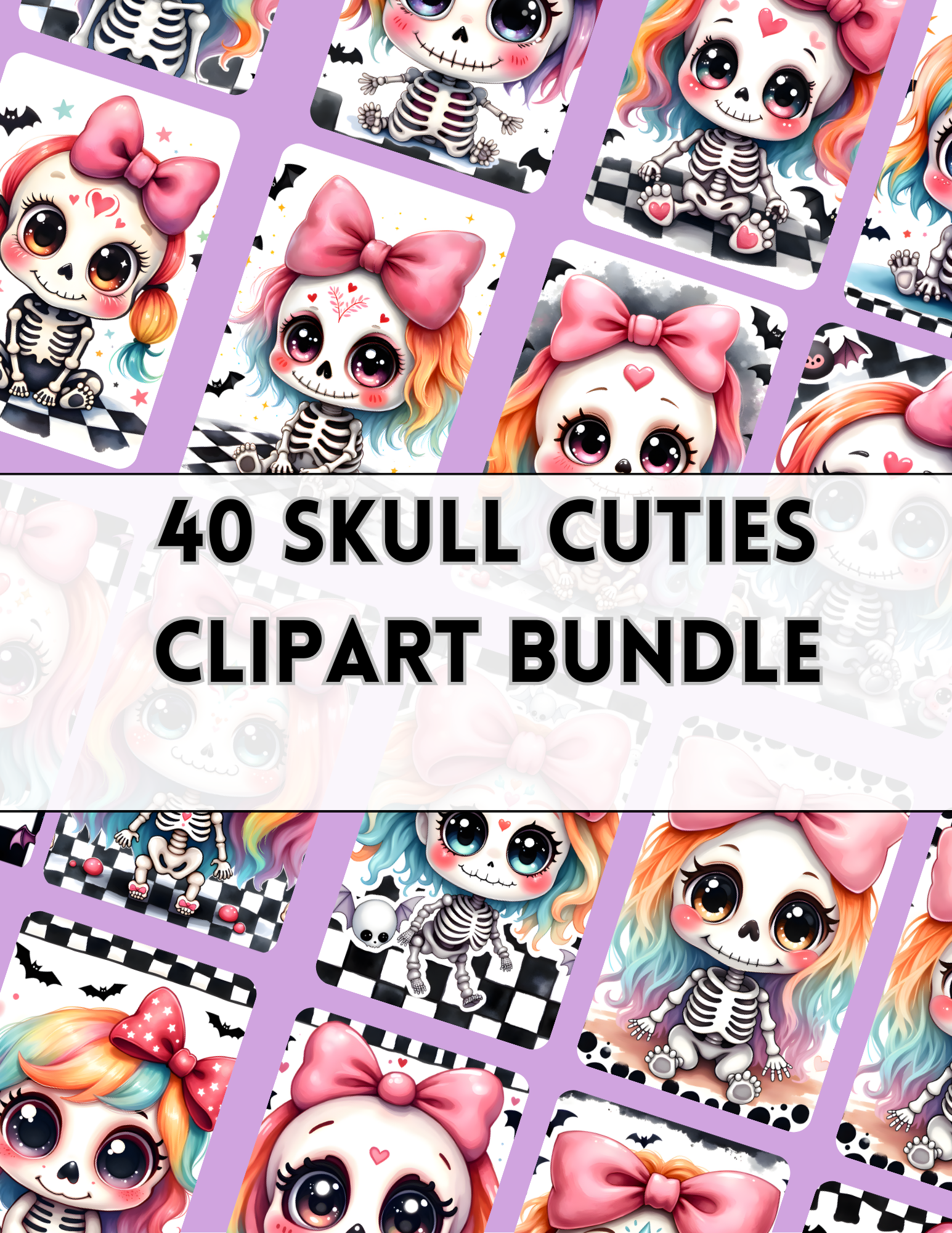 Skull Cuties (Clipart Bundle) 40 image files!