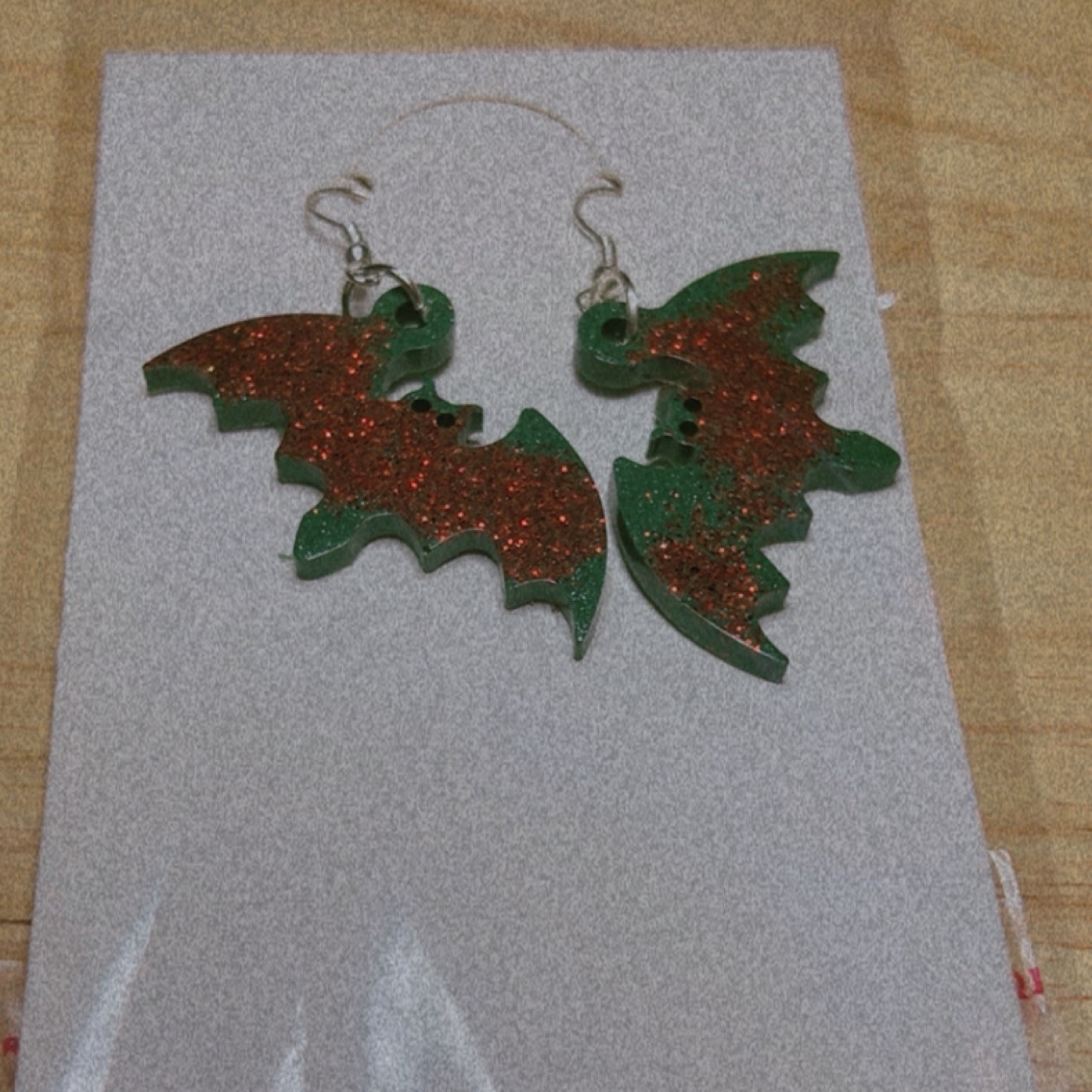 Creepy-cute resin bat earrings