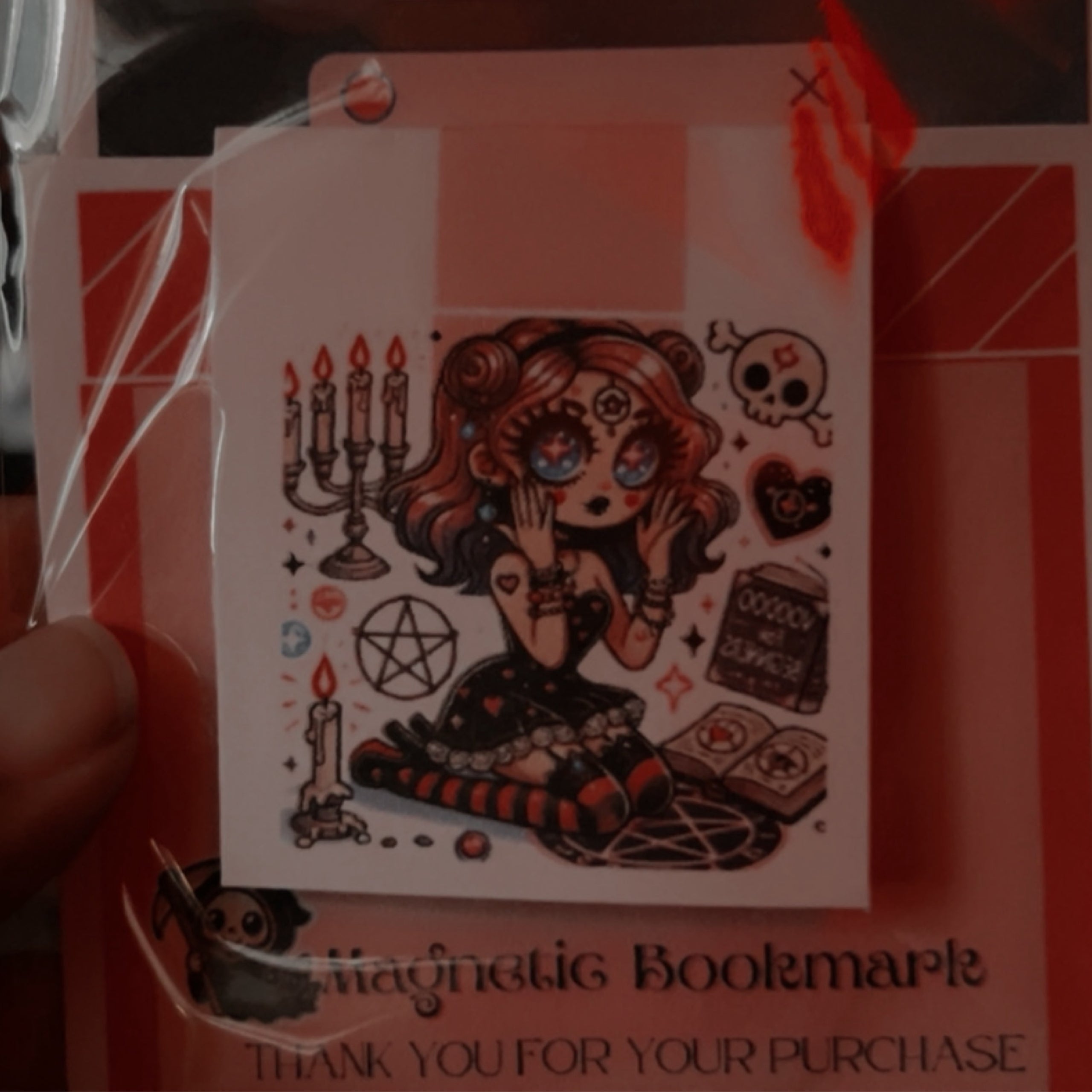 Goth girl magnetic bookmark